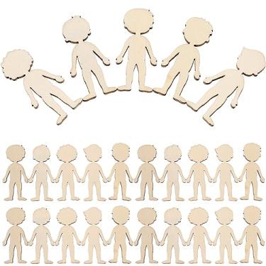 Imagem de COHEALI 50 Peças De Palitos Artesanato Em Forma Pessoas Inacabadas, Recortes Madeira Para Meninos, Fatias Branco Projetos Diy