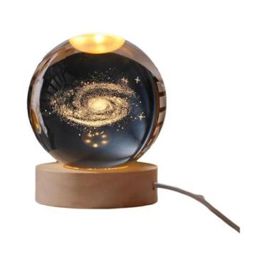 Imagem de Luz Noturna LED 3D Infantil Galaxy Sistema Solar Bola De Cristal Quart