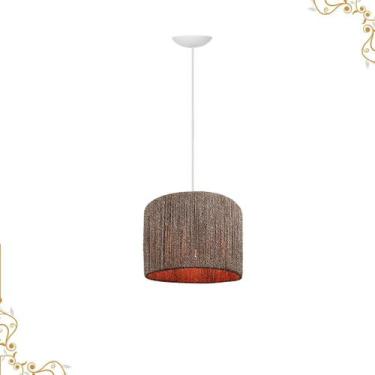 Imagem de Luminária Pendente Teto Fabricada Sisal Natural Cor Palha ou Chocolate