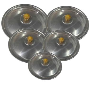 Imagem de Conjunto De 5 Tampas De Panela De AlumíNio Nos Tamanhos 16, 18, 20, 22 E 24 Cm(Alumínio)
