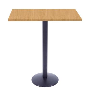 Imagem de Mesa Bistrô Zeta Ferro Preto 111,50 cm Alt Base Disco Tampo MDP Quadra