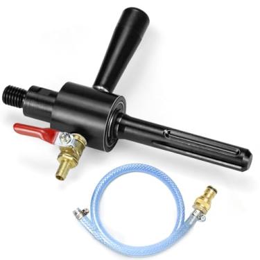 Imagem de DaduoRi Kit adaptador de broca de núcleo de injeção de água SDS Max com mangueira de conexão rápida - Converte broca de núcleo de rosca 5-8-11 em martelo para perfuração úmida em concreto reforçado