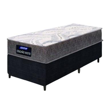 Imagem de Cama Box Solteiro Gazin Colchão Com Espuma 88x188x55cm Camboriu Marrom-Suporta Até 120 Kg Por Pessoa