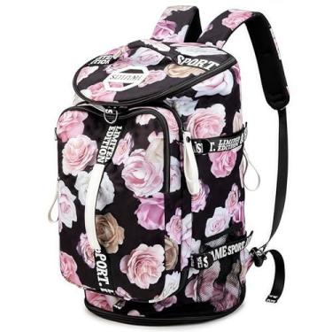 Imagem de Mochila de ginástica com compartimento para sapatos, mochila de viagem de 4 formas para mulheres e homens, bolsa de fim de semana multifuncional com camada à prova d'água e compartimento para laptop