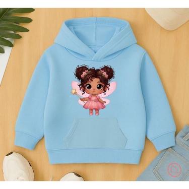 Imagem de Moletom Canguru Infantil Estampa Princesa Fada Inverno Kids Confortáve