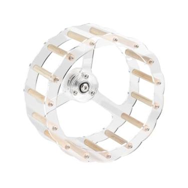 Imagem de Generic Brinquedo de roda silenciosa para pássaros, brinquedo de acrílico inteligente para hamsters, periquitos, calopsitas, Pau de Madeira, 19.5 Cm de Diâmetro