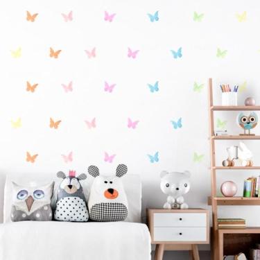Imagem de Kit Adesivos Aquarela Infantil Lavável Fácil Aplicação Cores Variadas Para Quarto de Bebê Menina Menino Parede Criativa