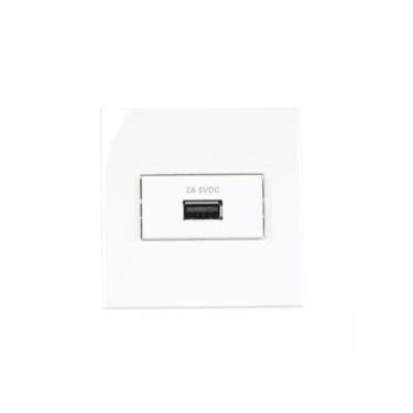 Imagem de Conjunto Margirius Tomada USB 2A P/Móvel 65x45mm Sleek, Branco