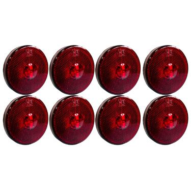 Imagem de 8 Lanterna Lateral Carreta Led 65mm Randon Caminhão Vermelha