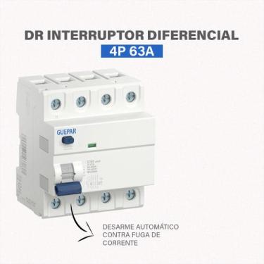 Imagem de Disjuntor Interruptor Dr Diferencial Residual 4p 63a 30ma Guepar