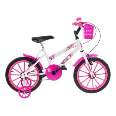 Imagem de Bicicleta Infantil Aro 16 Menino/Menina Ultra Bikes Kids (Branco/Rosa)