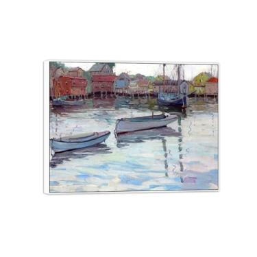 Imagem de MUHJDYC Jane Peterson Canvas Wall Art - Pintura famosa pôster reprodução - quadro branco para decoração de sala de estar (Harbor 6) 20x25cm-8x10in