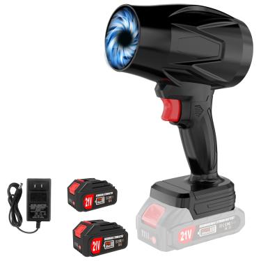 Imagem de Soprador de folhas sem fio com 2 baterias e carregador, limpador de poeira portátil portátil Turbo Jet Blower alimentado por bateria