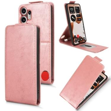 Imagem de Kukoufey Capa compatível com Nothing CMF Phone 2 Pro, compatível com Nothing CMF Phone 2 Pro 5G A001 Flip TPU Capa de couro rosa