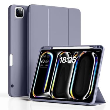 Imagem de GKABXY Nova capa para iPad Pro de 13 polegadas (M4) 2024 com suporte para lápis, capa para Smart iPad Pro de 33 polegadas com três dobras suporta Pencil Pro e Pencil (USB-C) e despertar/hibernar