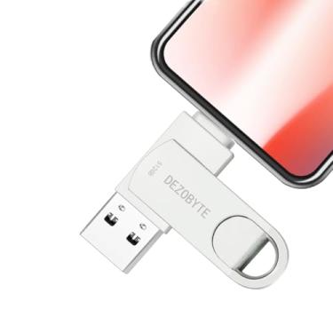 Imagem de DEZOBYTE Pen Drive de 512 GB para celular com pen drive compatível com iPhone Android USB C e PC prata