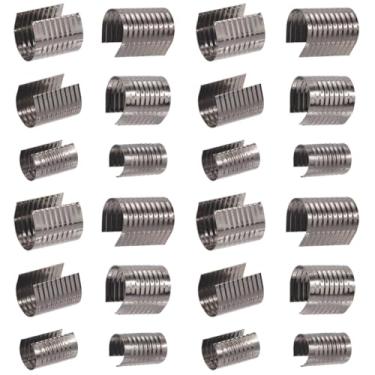 Imagem de SUNNYCLUE 120 peças, 3 tamanhos, grampo de extremidade de cabo dobrável, extremidades de crimpagem, ferro preto, metal, antigo, dobrável, abertura de coluna, crimpagens, pontas de corda de couro