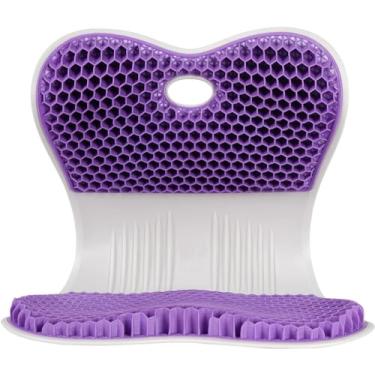 Imagem de Almofadas de assento de gel para cadeiras de escritório, suporte para as costas para cadeira de escritório, almofada de apoio lombar para cadeiras de escritório, almofada de assento de carro com