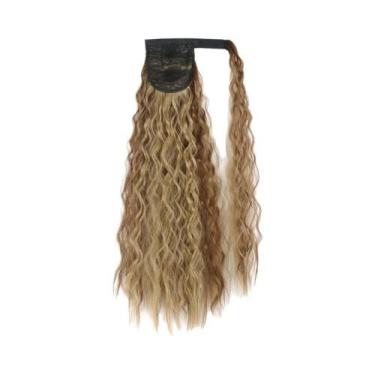 Imagem de Extensões De Cabelo Sintético Longo Ondulado Em Tom Marrom Loiro Com R