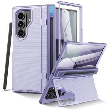 Imagem de VEGO Capa para Samsung Galaxy Z Fold 7, com suporte para caneta S [proteção de dobradiça][protetor de tela embutido e suporte invisível] Capa de celular resistente à prova de choque antiderrapante