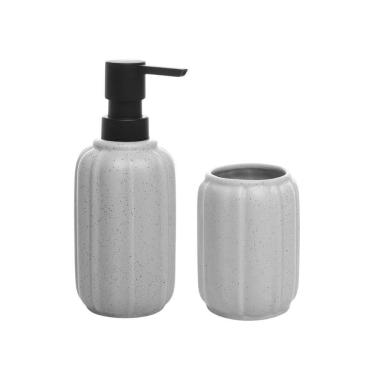 Imagem de Conjunto Para Banheiro Em Cerâmica Pumpkin Com 2 Peças Wolff Branco
