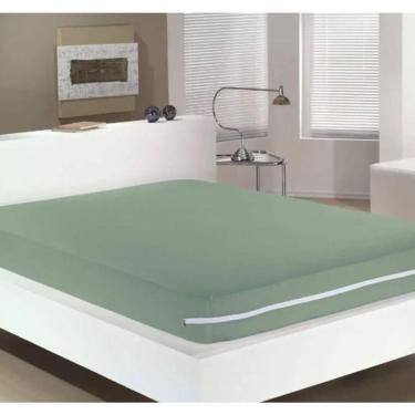 Imagem de Capa Para Colchão Buettner Solteiro Malha 100% Algodão Com Zíper Verde