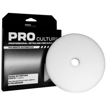 Imagem de Boina de Espuma Branca PRO Culture Corte com Furo - 5 Polegadas