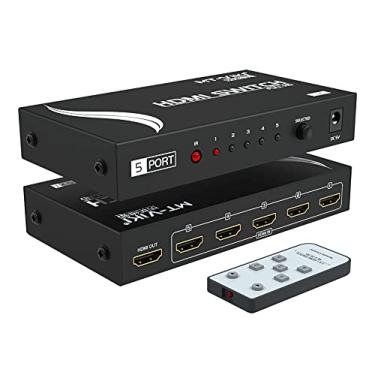 Imagem de MT-VIKI Interruptor HDMI 5 em 1 saída com controle remoto IV, 4 K a 30 Hz, caixa seletora com 5 portas para Xbox Nintendo PS3 PS4 TV Fire Stick