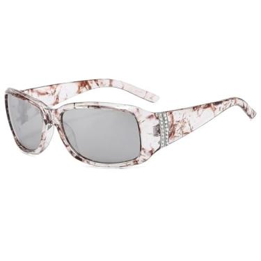 Imagem de Óculos de sol com armação grande e diamante, feminino, masculino, luxuoso, vintage, popular, punk, esportivo, UV400 (cinza, preto claro)