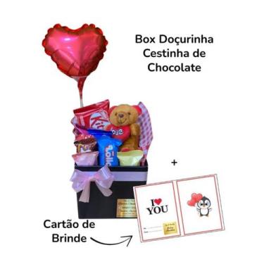 Imagem de Cestinha de Chocolate Te Amo Bombons Presente Surpresa Namorada(o) Lem