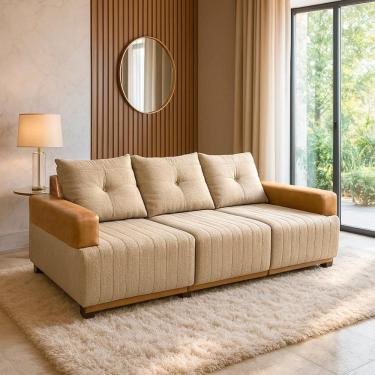 Imagem de Sofá 3 Lugares Living 2,35m Leona Bom Pastor