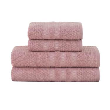 Imagem de JOGO DE BANHO BUDDEMEYER VANILLA EXTRA SOFT 100% ALGODÃO TOALHA DE BANHO ALTA ABSORÇÃO MACIA GRANDE 4 PEÇAS - BANHO E ROSTO - LUXO - NEW COLORS (Rosa)