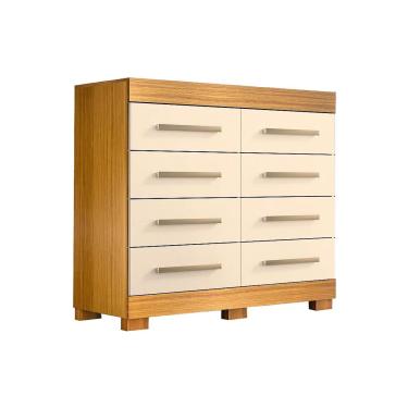 Imagem de Cômoda Bebê Nalu c/ 8 Gavetas Nature/Off White - ACP