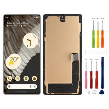 Imagem de Substituição de tela digital TFT LCD compatível com Google Pixel 7 Pro GP4BC GE2AE (preto com moldura) Montagem digitalizador de tela sensível ao toque com ferramentas de reparo - 17.0 cm