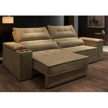 Imagem de Sofá Manhattan 2,10m L 3 Lugares com Porta Copos Retrátil e Reclinável