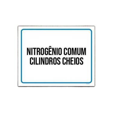 Imagem de Placa Sinalização - Nitrogênio Comum Cilindros Cheios 36X46