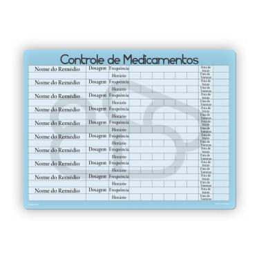 Imagem de Ímã De Geladeira Controle De Medicamentos Azul