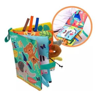 Imagem de Livro De Atividades Jungle Sensoriais Para Bebe Texturas Cores - Buba
