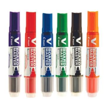 Imagem de Pincel Quadro Branco VBoard Master Pilot Kit 06 Unidades