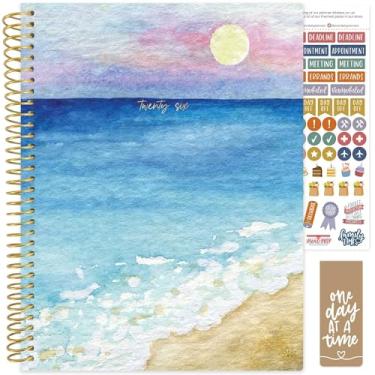 Imagem de bloom daily planners Agenda 2026 (janeiro a dezembro) - 21,6 cm x 28 cm Livro organizador de agenda semanal e mensal com adesivos e abas - capa macia flexível - Coastal Calm