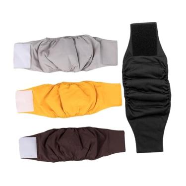 Imagem de Generic 4 peças de fraldas para cães, proteção altamente absorvente, confortável, ajustável, elegante, reutilizável, faixa para barriga de cachorro macho, S