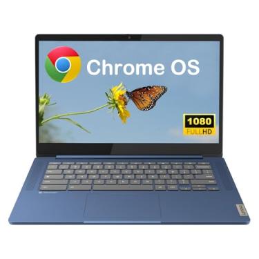 Imagem de Lenovo IdeaPad Slim 3 Chromebook, tela Full HD de 14 polegadas (1920 x 1080), CPU MediaTek Kompanio 520 de 8 núcleos, 4 GB de RAM, 192 GB (64 GB eMMC + cartão micro SD de 128 GB), Wi-Fi 6, azul abismo