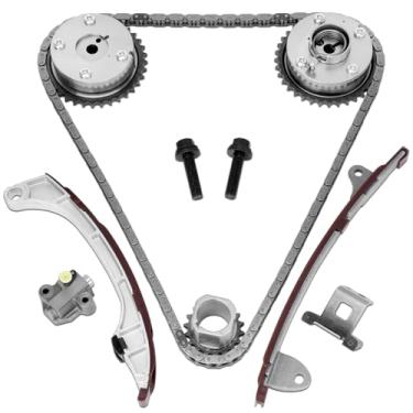 Imagem de YEHERIT 13070-0V013 Kit de corrente de distribuição com tensor de engrenagem guia VVT roda dentada compatível com Toyota Camry Highlander RAV4 Sienna Avalon Venza, Scion TC 2.5L 2.7L L4, substitui #