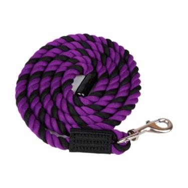 Imagem de Deevoka Cabo de guia para cavalo, fixação rápida, prático, cães, rédeas, animais de estimação trançados, desempenho equino, linha de estocada para cavalo, Roxo Rosa
