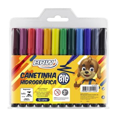 Imagem de Canetinha Hidrográfica Big 12 Cores Brw