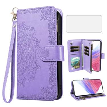 Imagem de Asuwish Capa de telefone para Samsung Galaxy A53 5G capa carteira celular com protetor de tela de vidro temperado e flor flip porta-cartão de crédito suporte suporte A 53 G5 53A SM A536U 6,5 polegadas