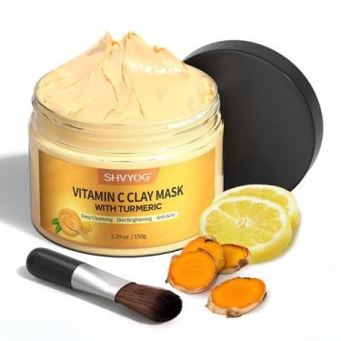 Imagem de Máscara facial SHVYOG Vitamina C com argila de caulim e açafrão 150mL