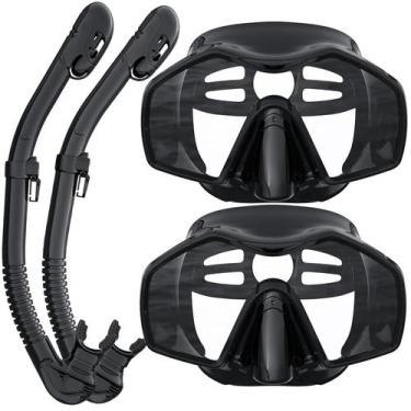 Imagem de Equipamento de mergulho Skarif Dry Top, máscara de snorkel para adulto