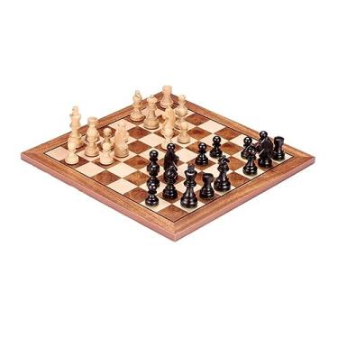 Imagem de Jogo de xadrez de madeira com bolsa de armazenamento, fácil de carregar, jogo de tabuleiro familiar clássico para crianças iniciantes e adultos