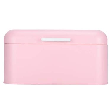 Imagem de Organizador de Recipiente de Pão de Ferro Rosa retrô - Suporte de Recipiente de Caixa de Pão de Grande Capacidade Caixas de Pão Com Tampa para Uso Doméstico, Cozinha, Escritório,